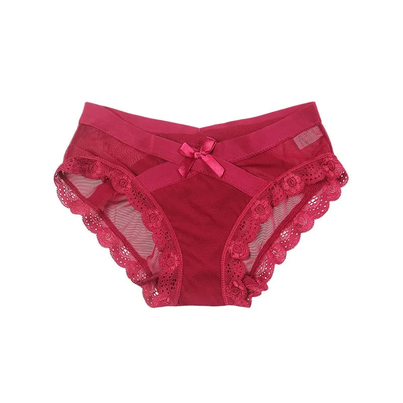 Women Lace Briefs Ultra Thin Underwear Underpants Lingerie Sexy Half Back Coverage Panties Lady Sleepwear Low-Rise Knickers New