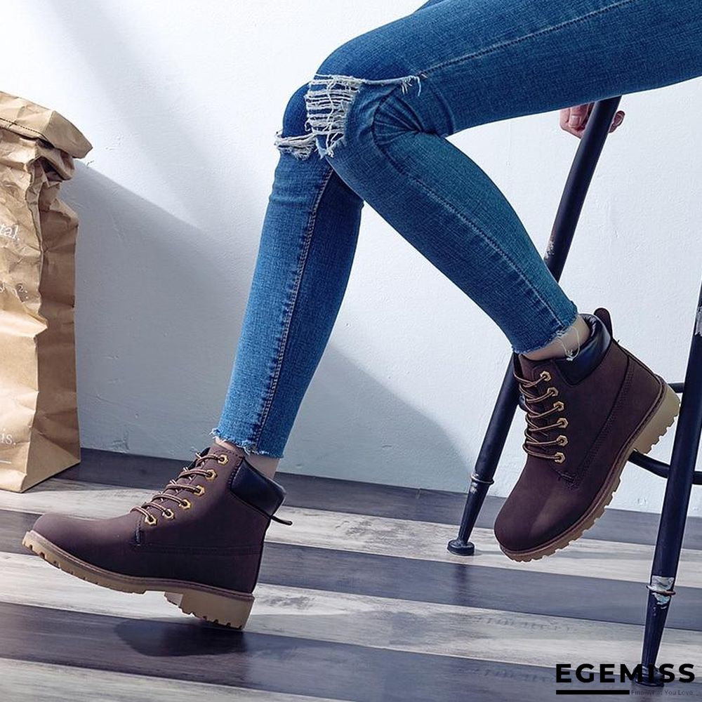 Autumn Early Winter Shoes Women Flat Heel Boots Fashion Keep warm Women's Boots Brand Woman Ankle Botas | EGEMISS