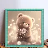 >SALE<Full Embroidery Eco-cotton Thread 11CT Printed Bear Cross Stitch Kit 40x40cm