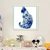 Blue And White Porcelain Cat-11CT Stamped/Counted Cross Stitch 40*40cm/15.75*15.75in