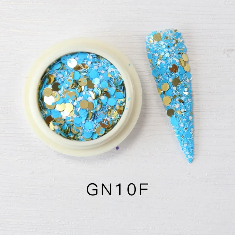 Iridescent 3D Ultrathin Sequins Nail Glitter Flakes Slices Purple White Sparkly DIY Tips Dazzling Paillette Nail Art Decorations