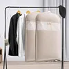 [US Local Warehouse] Space Saving Hanging Garment Bag w/ Self Compression Zipper Storage Bag(Beige M)
