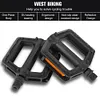 2 Pairs Bike Flat Pedals & Reflector Non-Slip Bike Pedals for Road Mountain Bike