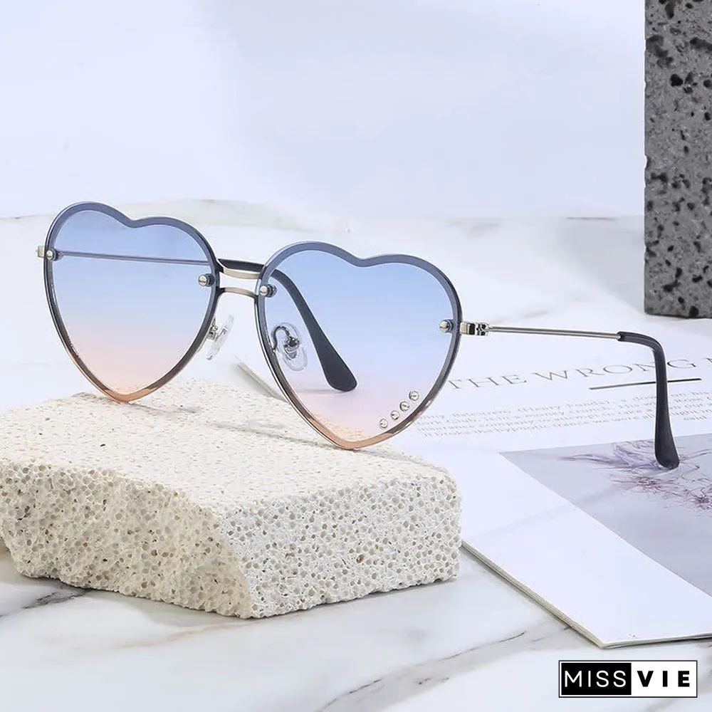 Love Heart Design Gradient Color Sunglasses