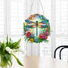 5D Diamond Painting  Double Sided Effect Stained Glass Panel Decorative Home Garden Decoration Hanging Kit(Dragonfly)