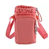 Crossbody Water Bottle Bag Adjustable Strap with Front Pocket for Hiking Camping