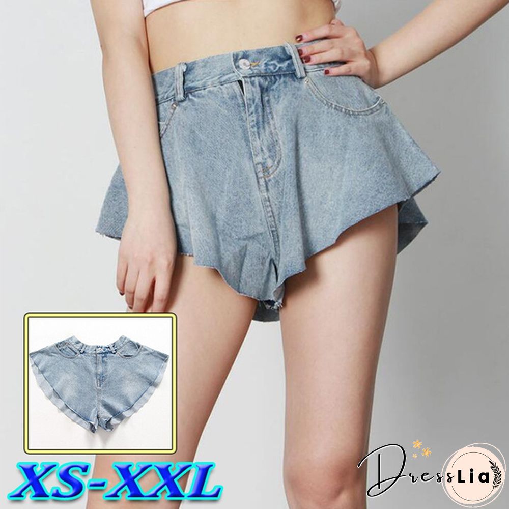 New Fashion Summer Autumn Sexy Lace-up Mid Waist Pockets Zipper Loose Mini Denim Shorts Women Plus SizexXXL