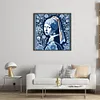 Blue And White Porcelain-Pearl Earring Girl-14CT Stamped/Counted Cross Stitch 40*40cm/15.75*15.75in
