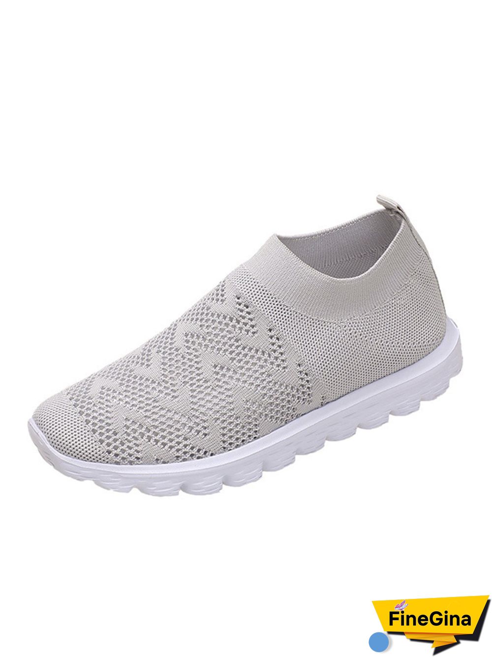 Geometric Lightweight Soft Sole Non-Slip Flyknit Sneakers