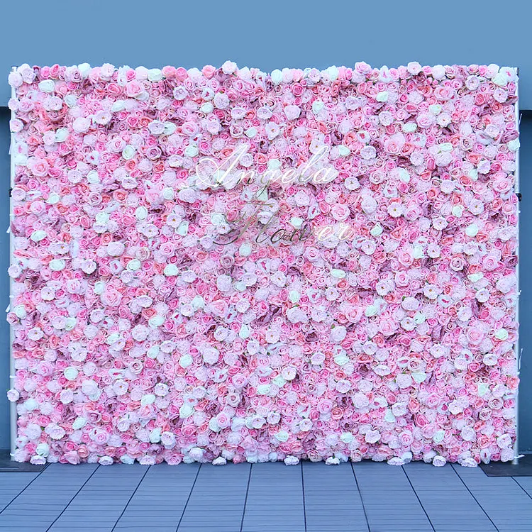 5D Pink Flower Wall Wedding Backdrop Decor Prop Plant Wall A114 A7432