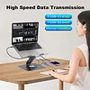 Aluminum Alloy Tablet Laptop Desktop Stand with 12-port Docking Station, Liftable, 360-degree Rotation, 4K Screen Projection
