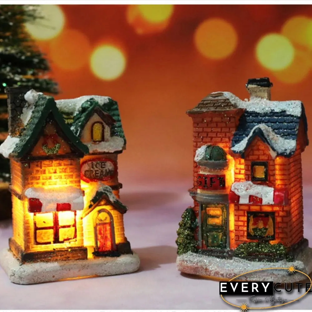 Christmas New Christmas Decorations Resin Small House Micro Landscape Resin House Small Ornaments Christmas Gifts