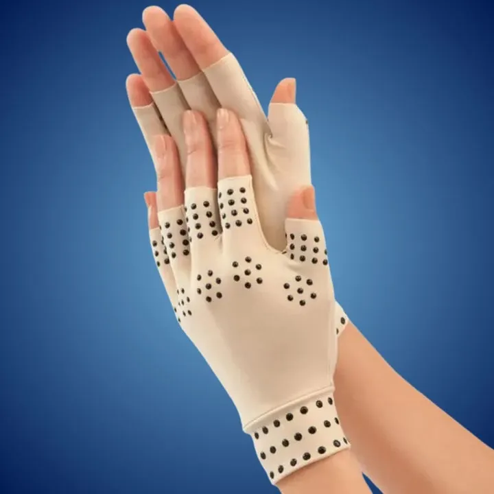 Fingerless Arthritis Gloves | Magnetic Compression Gloves for Arthritis Pain Relief - Improved Circulation - Reduced Swelling