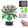 Acrylic Double Sided Butterfly Vase Diamond Painting LED Night Light Kit