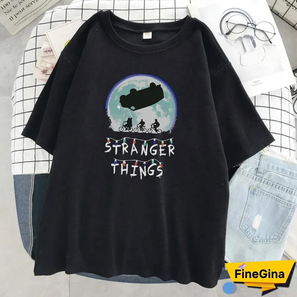 Science Fiction Thriller Stranger Things Print T Shirt Women O-Neck Loose T-Shirt Summer Soft T-Shirt Hip Hop Casual T Shirts