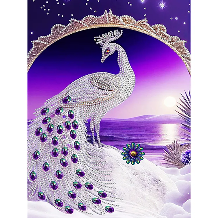 Peacock 30*40CM(Canvas) Special Shaped Drill Diamond Painting gbfke