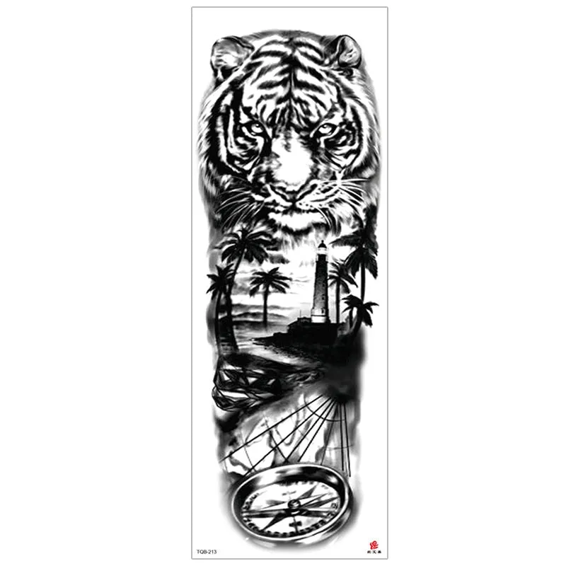 temporary tattoos for men robot full arm sleeve tattoo mechanical lion tiger waterproof tatto fake tatoo stickers body tatoo art
