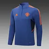 2022/2023 Manchester United Half-Pull Training Suit Blue Football Shirt 1:1 Thai Quality Set love fball
