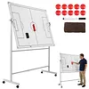 [US Local Warehouse] Mobile Double-Sided Soccer Coaching Board Height Adjustable Whiteboard with Wheels Dry Erase Board with Magnets Pen & Eraser for Coaches (Football)