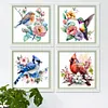 (4pcs) Flower Bird - 18CT Stamped Cross Stitch 20*20cm (Bundle Sale)