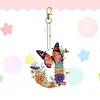 (Double-Sided)DIY Alphabet Flowers Special Shaped Diamond painting keychain