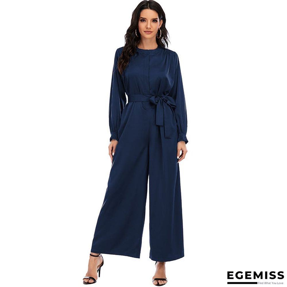 Fashion Jumpsuit Solid Color Waist Temperament Wide-leg Pants | EGEMISS