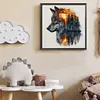 (US Local)Paint By Numbers Kit On Canvas DIY Oil Art Wolf Picture Home Decor40x40cm