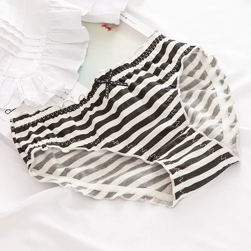 Women's Cotton Panties Black Girl's Briefs Cute Girl's Comfort Underpants Mid Waist Pure Cotton Female Underwear  Plaid Shorts