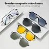 4-in-1 Magnetic Clip-On Sunglasses with Aluminum-Magnesium-Titanium Large Frame (Various Styles)
