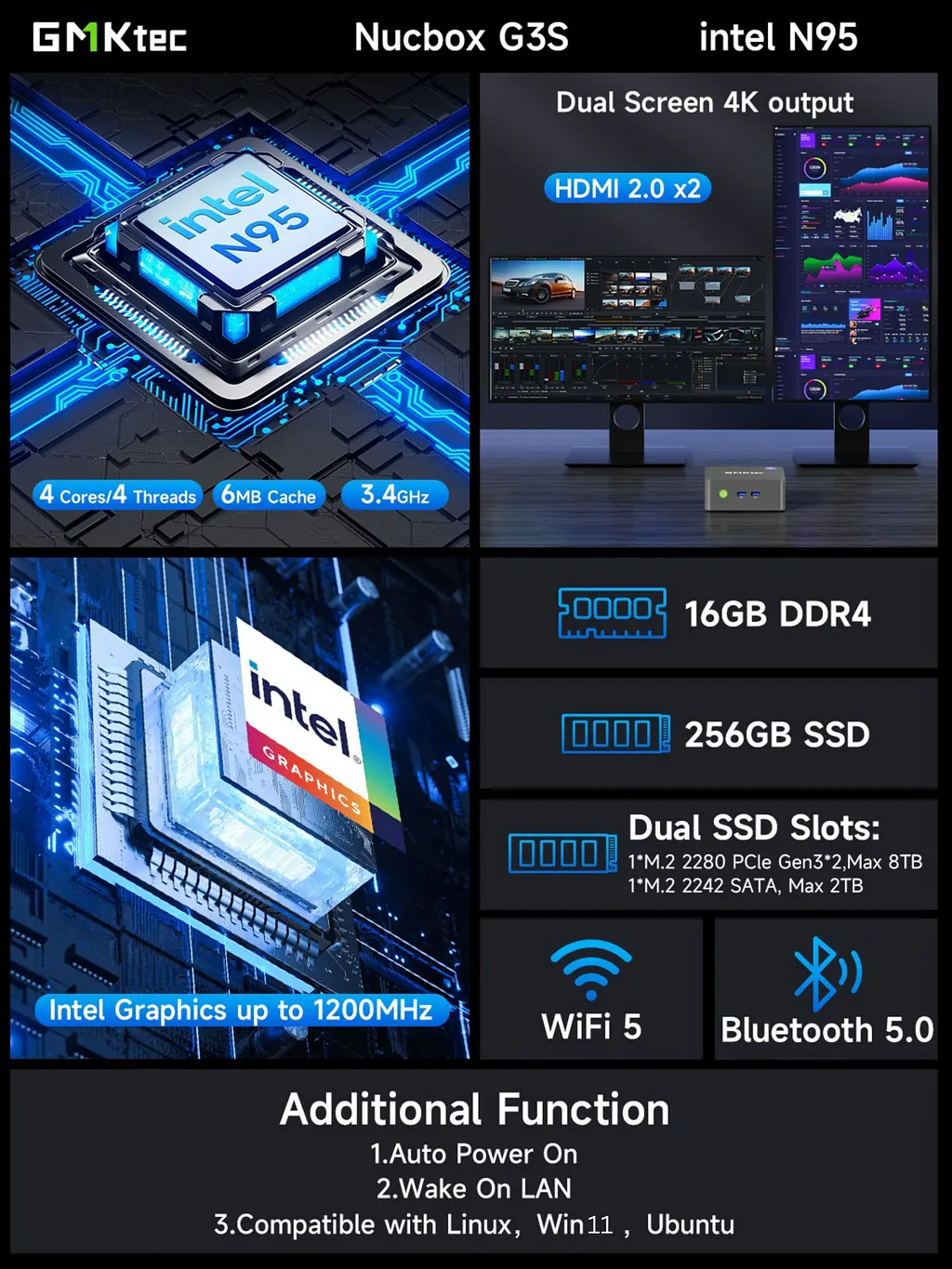 Intel Alder Lake N95--NucBox G3S Mini PC