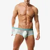 Ultra-thin ice silk mesh transparent sexy seamless boxer briefs