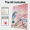 Beach and Waves DIY Pearl Painting Kit with Frame 30x40cm Pearl Gem Paintings Picture Arts Craft for Adults Beginners Gift Home Wall Decor