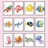 12pcs Marine Animals 5D DIY Square Drill Diamond Painting Kits for Adults Beginners Home Decor Diamonds Paintings Gem Art 5.91x7.09in