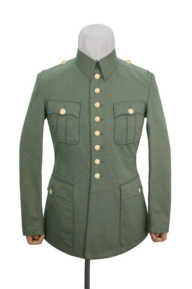   Polizei German General Officer Mottled Green Summer Service Tunic (8 buttons) German-Uniform