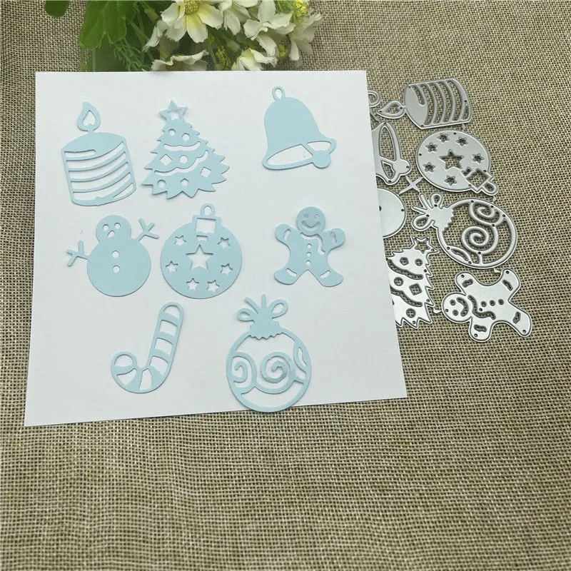 8Pcs Christmas frame card Cutting Dies Stencils For DIY Scrapbooking Decorative Embossing Handcraft Die Cutting Template