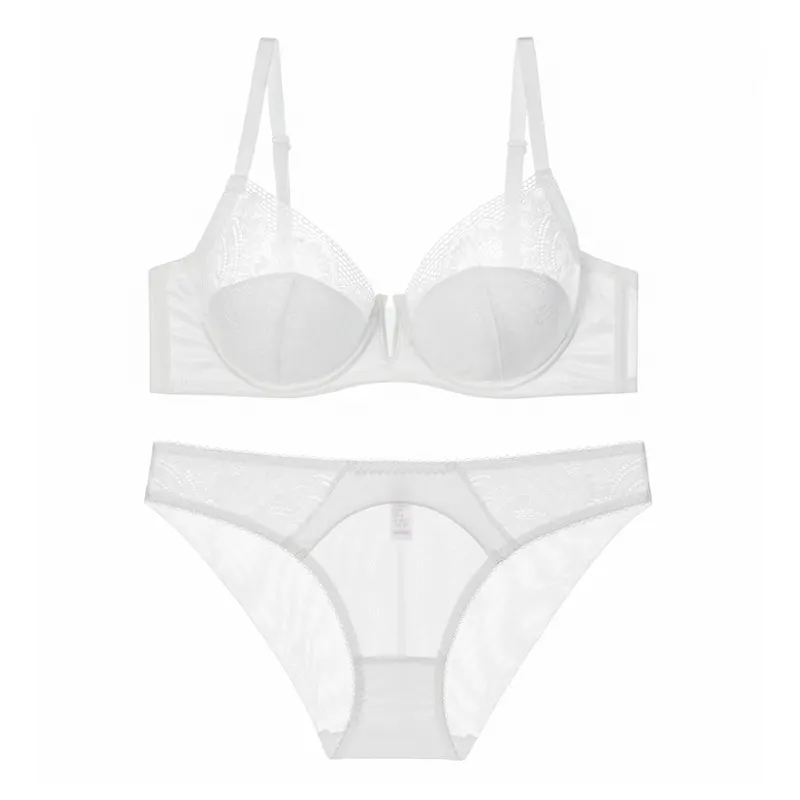 Churchf French Girl Thin Cup Pure Lingerie Gathered Sexy Lace Bra Set Small Bra Dedicated Half Cup Bra Bra Bra Bra