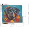 (US Local)Dog with Garland 5D DIY Full Drill Round Big Size Diamond Painting Kit Home Wall Room Decor 40x35cm