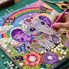 DIY Pearl Painting Baby Elephant for Home Decor with Frame(25x25cm)