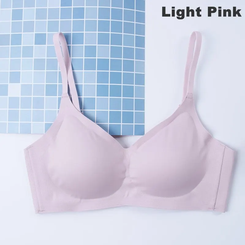 Seamless Fitness Women Solid Underwear Gathers Shockproof Removable Thin Pad Push Up Bra Female Vest Brassiere Bralette Lingerie