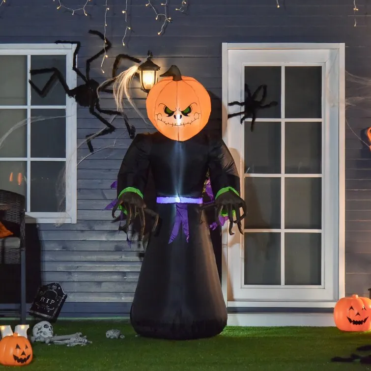 Halloween Pumpkin Reaper Light Up Yard Decoration Inflatable