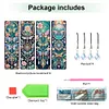 (US Local)8Pcs DIY Dragonfly Diamond Painting Art Bookmarks with Crystal Pendants for Gift