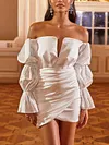 Off-The-Shoulder V-Neck Long Sleeve Ruffled Backless Sexy Mini Dress