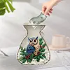 (US Local)Acrylic Wooden Owl Bag Shape Diamond Painting Piggy Bank Storage Box Kit