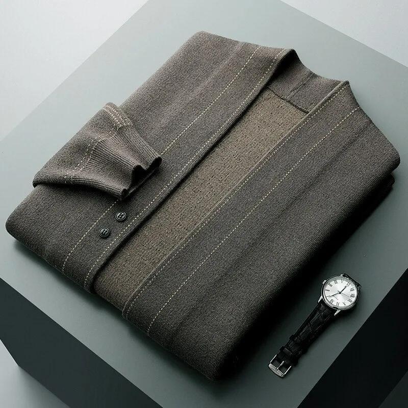 Jacquard Pure Wool Cardigan