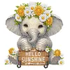 Wooden Special Shape Elephant 2 Hooks Diamond Painting Hook Rail for Home Decor