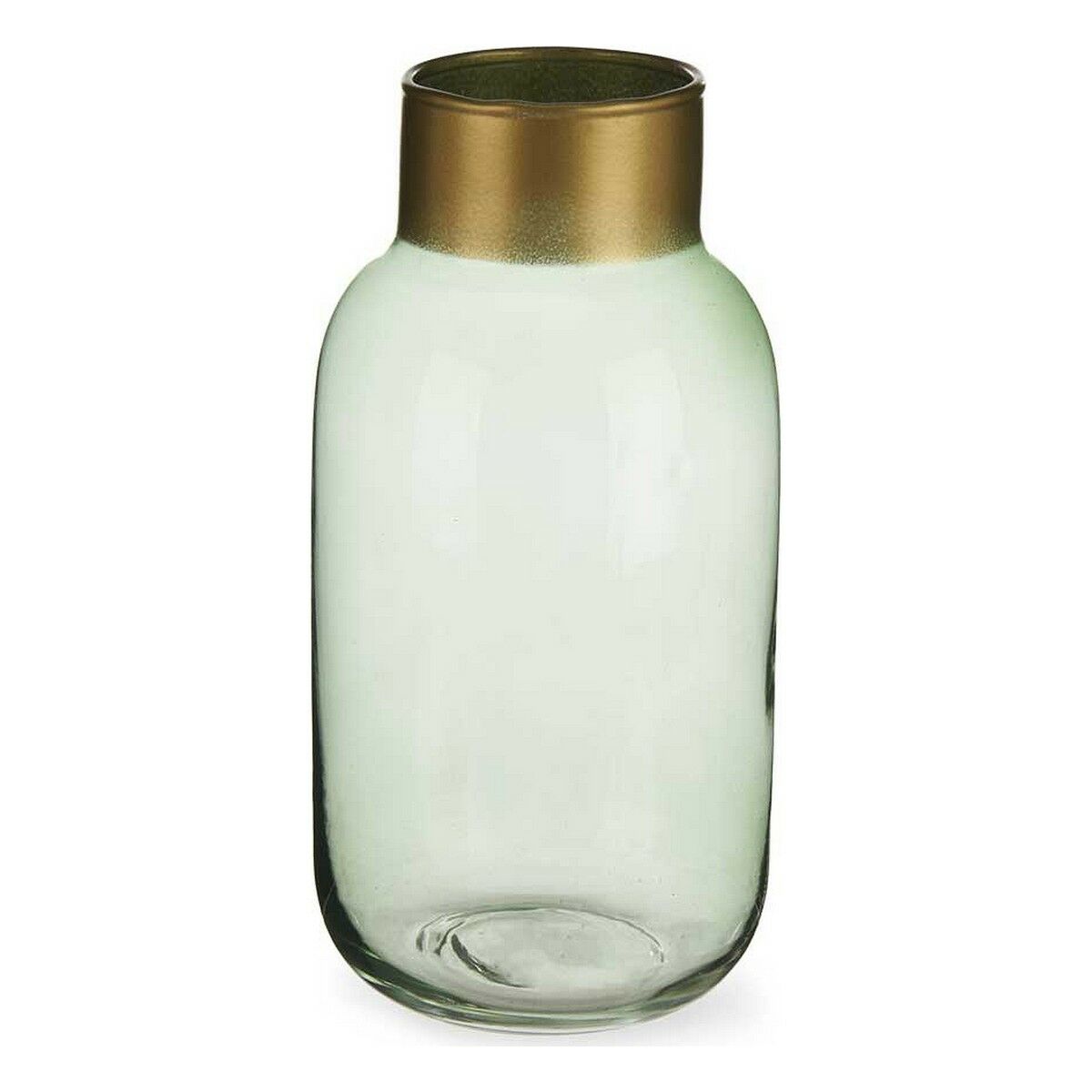 Vase Gift Decor Green Golden Glass Smooth 11,5 x 24 x 11,5 cm