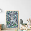 >SALE<Full Embroidery Cotton Thread14CT Print Tiger Mother and Son Cross Stitch36x50cm