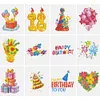 12pcs Birthday DIY Mini Round Diamond Painting Set Table Decor No Frame 15x18cm