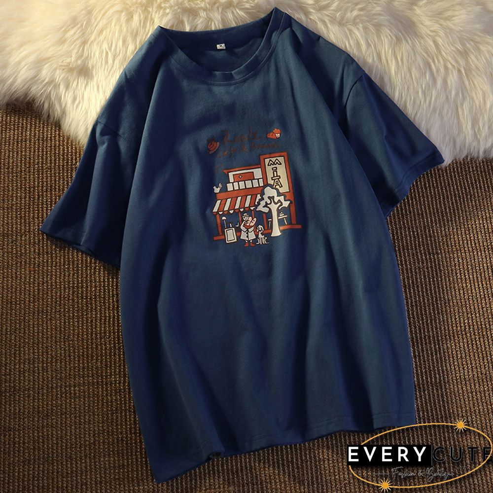 Unisex Vintage Short Sleeve Loose T-Shirt