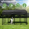 [US Local Warehouse] Outdoor Secure Wire Crate Kennel Anti-Rust Metal Dog Cage for Medium Small Dogs